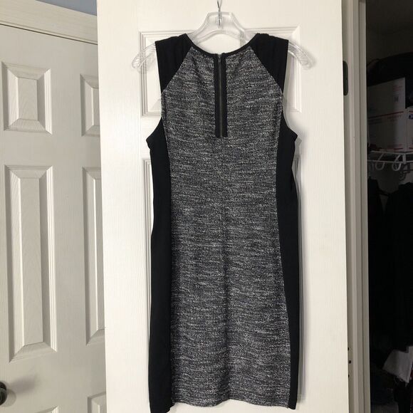 Eileen Fisher Tweedy Black Ponte Knit Sheath Dress Small Acadamia Tweed … - Picture 7 of 8